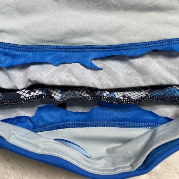 Lululemon Run Speed Shorts 4 Mini Ziggy Snake Caspian Pipe Dream Blue Snakeskin - Picture 8 of 9